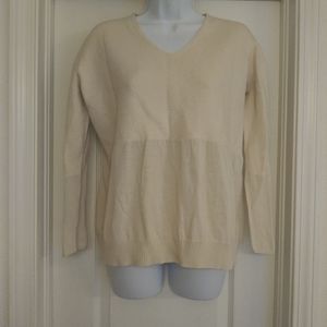 The Row Cream V-Neck Sweater
